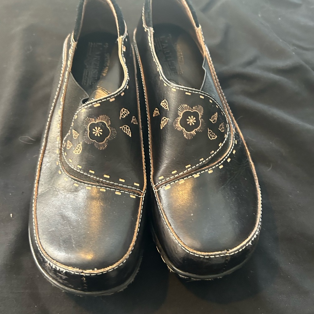 Spring Step Black Floral Loafers